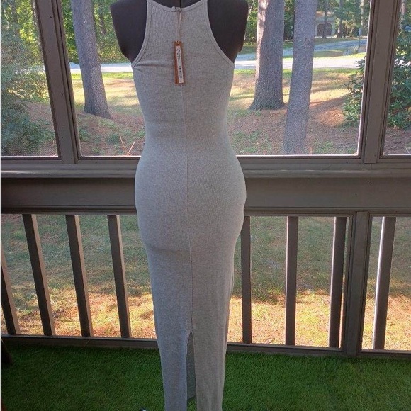 Skims Ribbed Gray Maxi Dress - XS - Picture 4 of 13